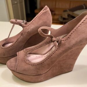 Miu Miu Suede Wedge Heels
